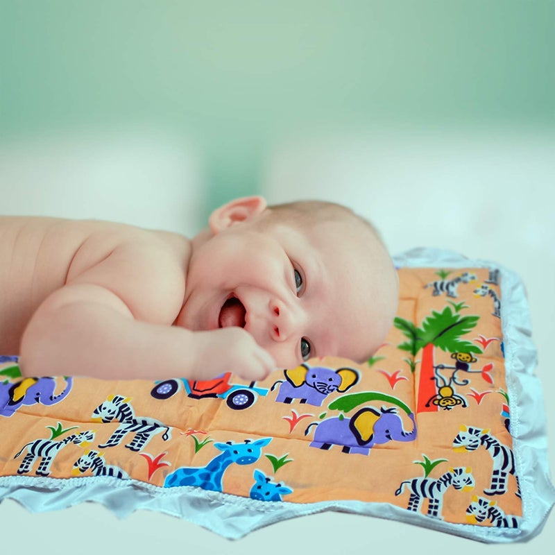 NEW ERA NewEra New Born Babies Bed Sheets Cotton Swaddle Wrap, Newborn Baby Lacy Muslin Godari, Cradle Bed, Baby Bed for 0 to 6 Months All (Multicolor) (Pack of 3)  - Image 3