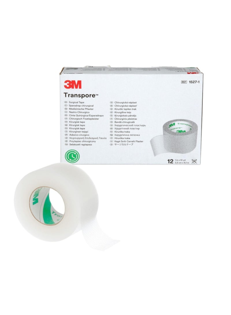 ترانسبورتر شريط  جراحي 3M 1527-1 ترانسبور (عبوة من 12 قطعة)، شفاف - Image 1