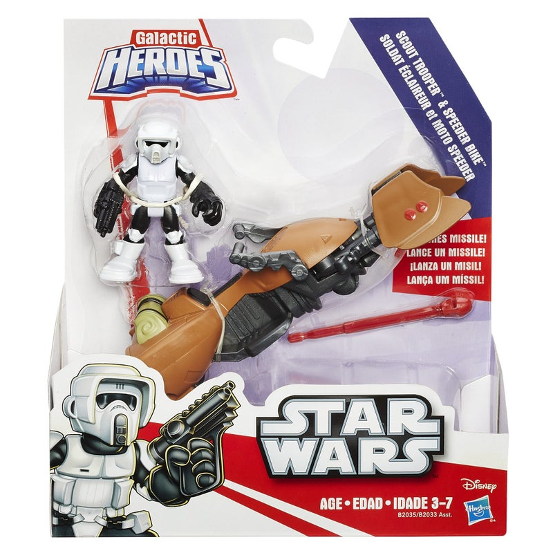 Playskool Heroes Star Wars Galactic Heroes Speeder Bike and Scout Trooper - Image 2