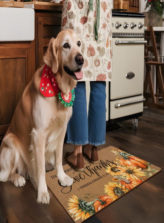 XLDLIOO Christian Door Mat, Fall Welcome Mat, Fall Pumpkin Welcome Front Door Mat Indoor Outdoor Entrance, Bible Verse Artificial Coir Doormats Rugs for Porch Patio Entryway Home Decor 30x17in - Image 4