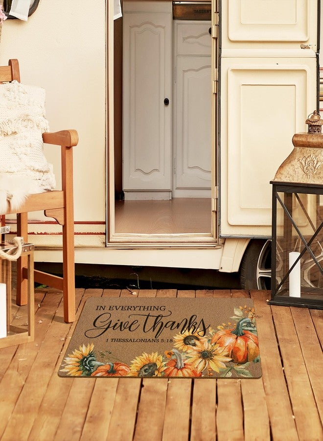 XLDLIOO Christian Door Mat, Fall Welcome Mat, Fall Pumpkin Welcome Front Door Mat Indoor Outdoor Entrance, Bible Verse Artificial Coir Doormats Rugs for Porch Patio Entryway Home Decor 30x17in - Image 3