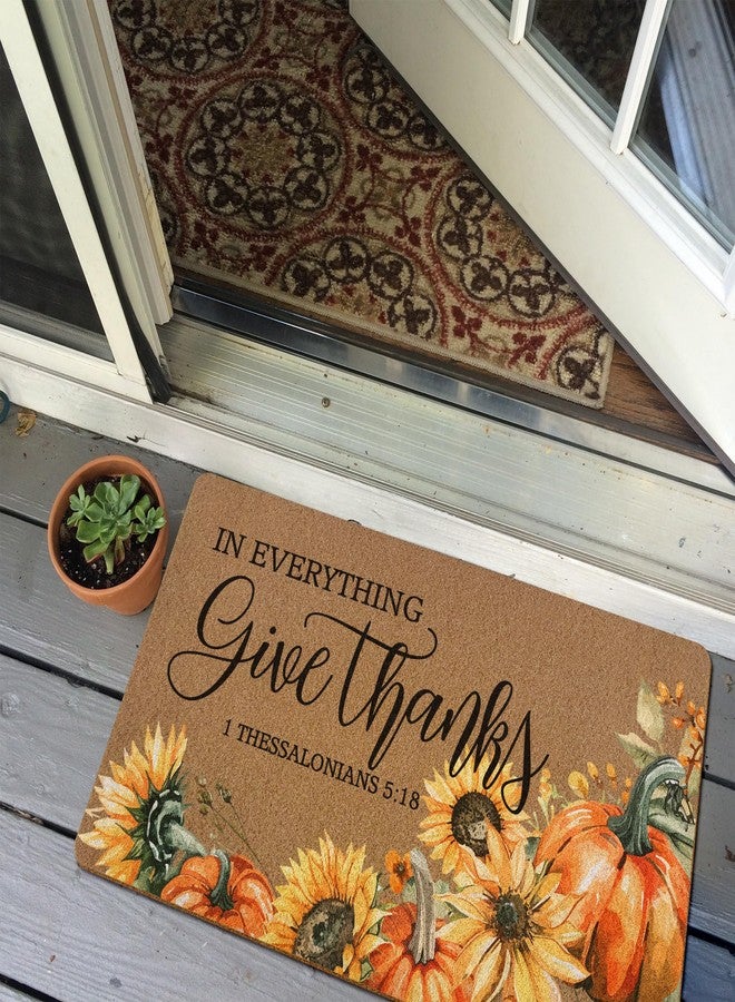 XLDLIOO Christian Door Mat, Fall Welcome Mat, Fall Pumpkin Welcome Front Door Mat Indoor Outdoor Entrance, Bible Verse Artificial Coir Doormats Rugs for Porch Patio Entryway Home Decor 30x17in - Image 5