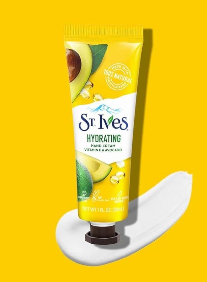 ST. Ives Hydrating Hand Cream with Vitamin E+Avocado+Organic Skin Renewing Lotion For Smooth +Supple Skin  Deeply Hydrates +Nourishes Paraben Free & Non Greasy Dermatologically Tested 30ml