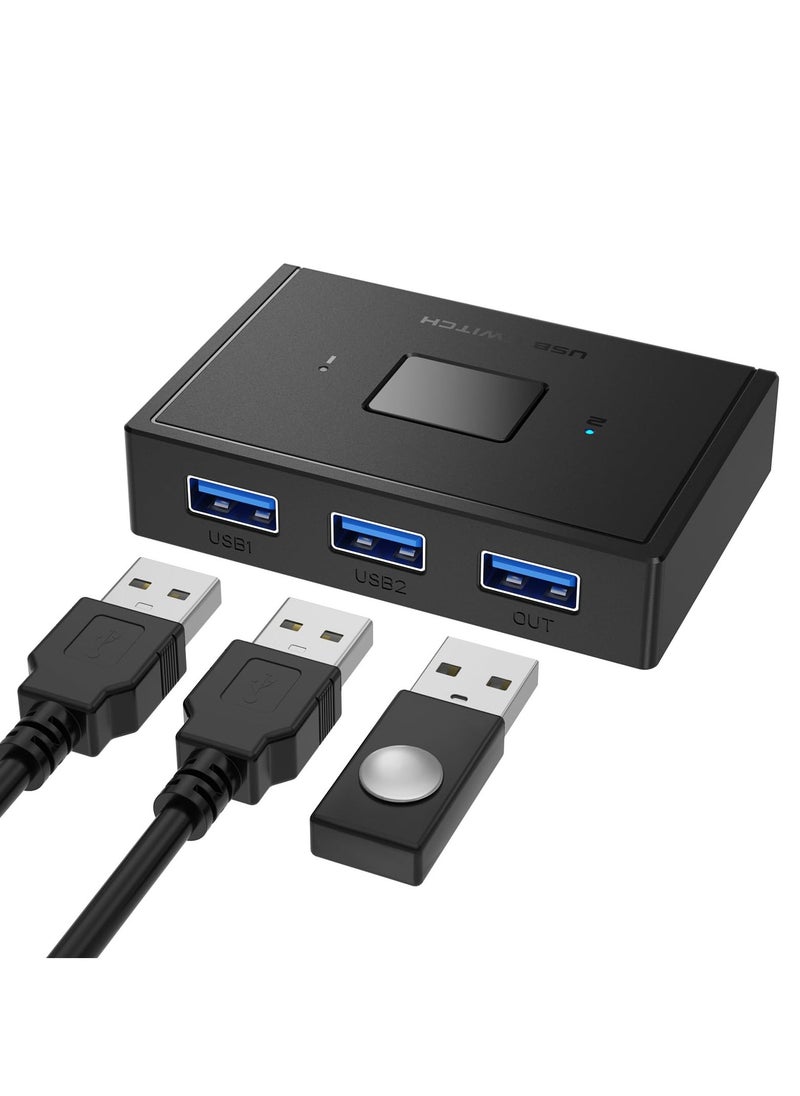Generic - USB Switch 3.0, 1 in 2 Out/2 in 1 Out Bi-Directional USB Selector Switcher 5Gbps, Bi-Directional USB Switch Selector, 2 Computers Share 1 USB, USB Sharing, for PCs Mouse Keyboard Printer Scanner - Image 1