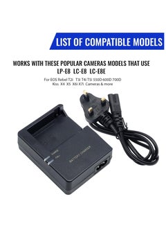 GUDOO LC-E8 Quick Battery Charger Compatible with LC-E8 LP-E8 Battery for Canon EOS Rebel T2i T3i T4i T5i 550D 600D 650D 700D X4 X5 X6 X6i X7i, Not for Rebel T2, T3, T4, T5  - Image 4