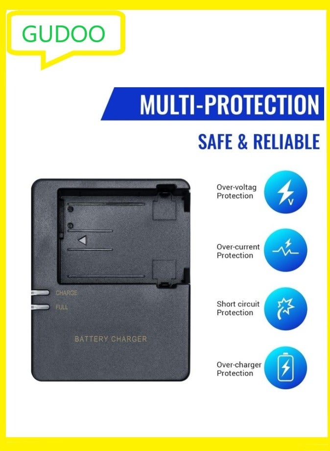 GUDOO شاحن بطارية سريع LC-E8 متوافق مع بطارية LC-E8 LP-E8 لـ T2i T3i T4i T5i 550D 600D 650D 700D X4 X5 X6 X6i X7i، وليس للمتمردين T2، T3، T4، T5 - Image 3