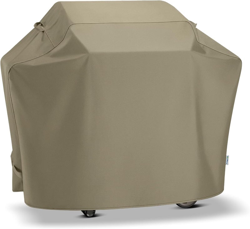 SunPatio Gas Grill Cover 55 Inch, Upgraded Heavy Duty Outdoor Barbecue Cover with Waterproof Sealed Seam, Durable FadeStop Material, All Weather Resistant for Weber Char-Broil Grills and More, Taupe Demand fit global economical quality - Image 1