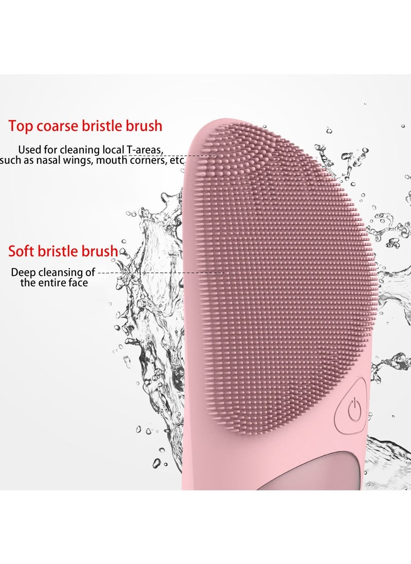 Generic - Facial Cleansing Brush Mini Facial Cleanser and Massager Electric Silicone Face Scrubber for Deep Cleaning Vibrating and Massage Mini Sonic Skin Exfoliator Tool - Image 1