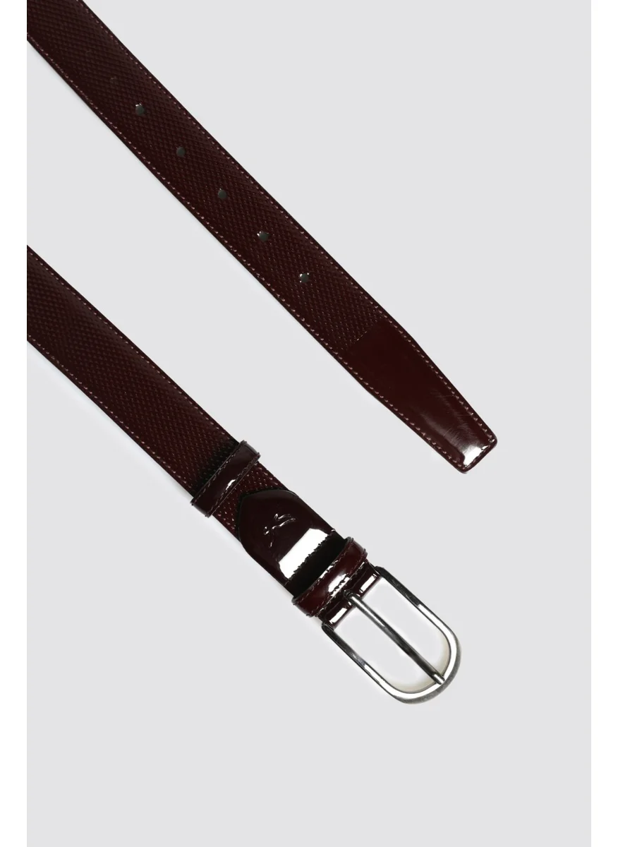 دي أس دامات Ds Groom Burgundy Patterned Belt