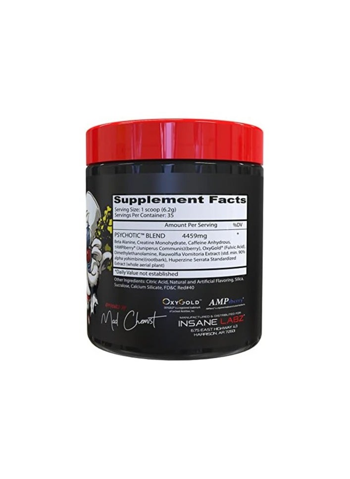 Insane labz Psychotic High Stimulant Pre Workout Fruit Punch Flavor 35 Servings  - Image 2
