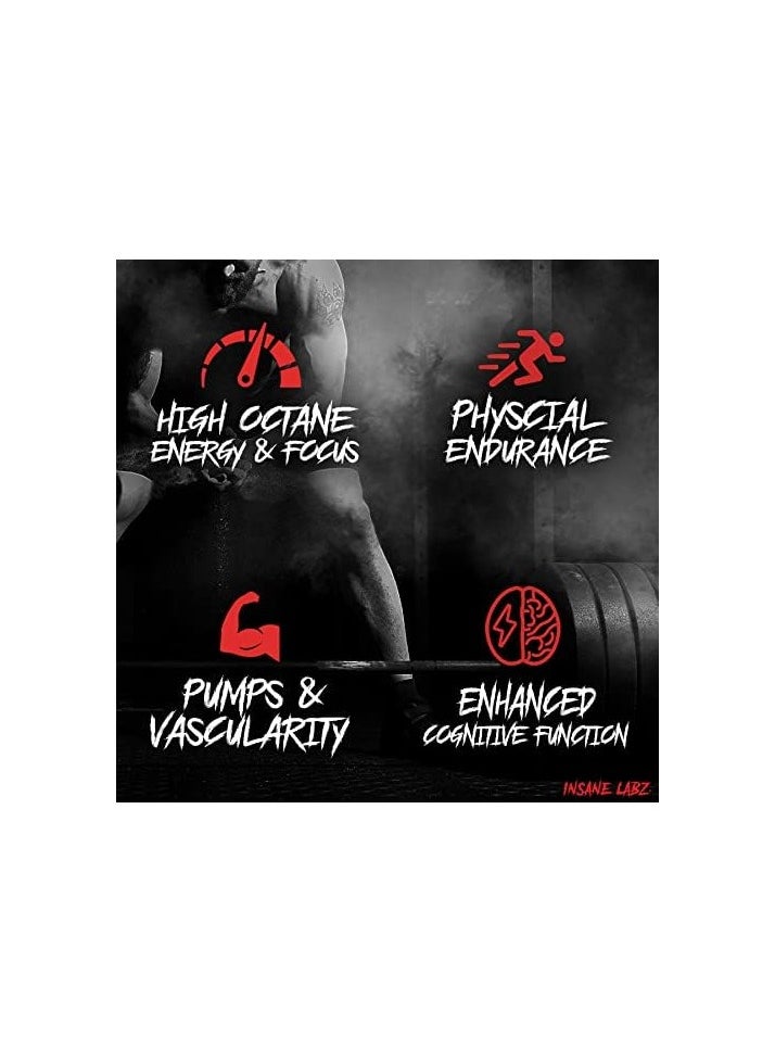 Insane labz Psychotic High Stimulant Pre Workout Fruit Punch Flavor 35 Servings  - Image 4