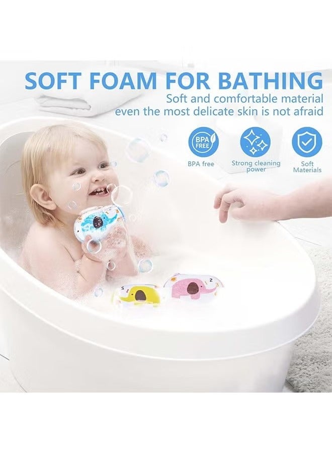 Unewshi Set of 4 Baby Bath Sponge Soft Foam Scrubber Natural Sponge for Bathing, Shower Scrubber Body Sponge for Kids/Babies/Men/Women, - Image 5