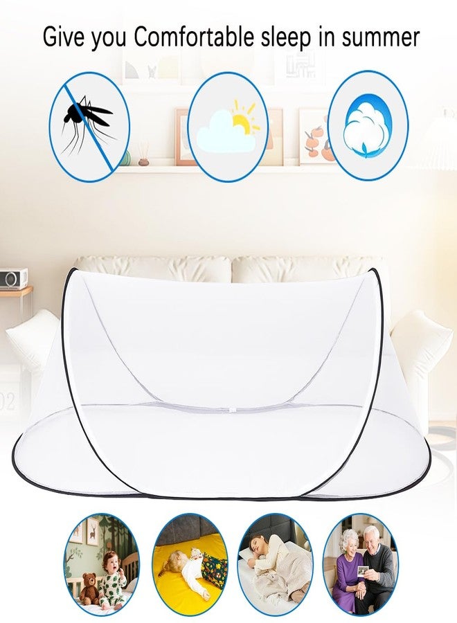 Akiky Large Pop up Mosquito Tent Portable Mosquito Net for Bed Camping Travel Outdoor 2PC Foldable Netting Mesh Tent Canopy for Adults Baby Bedroom - Image 4