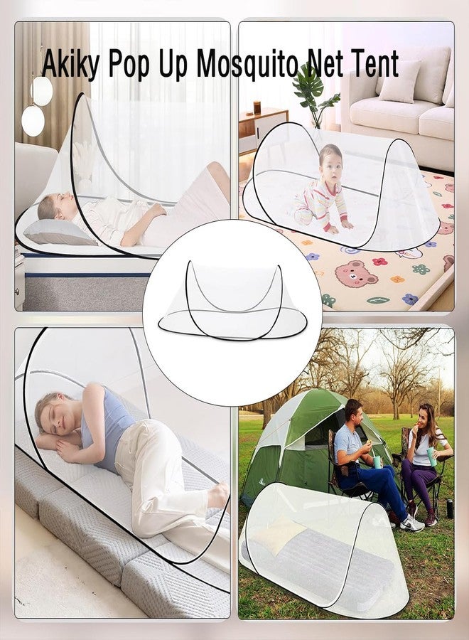 Akiky Large Pop up Mosquito Tent Portable Mosquito Net for Bed Camping Travel Outdoor 2PC Foldable Netting Mesh Tent Canopy for Adults Baby Bedroom - Image 5
