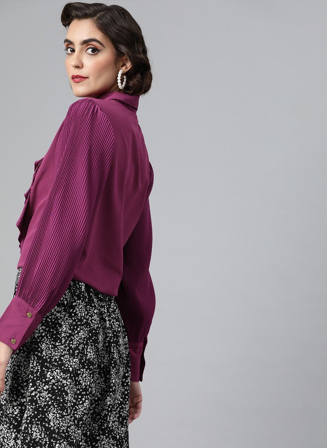 PlusS Purple Casual Shirt for Women - Image 2
