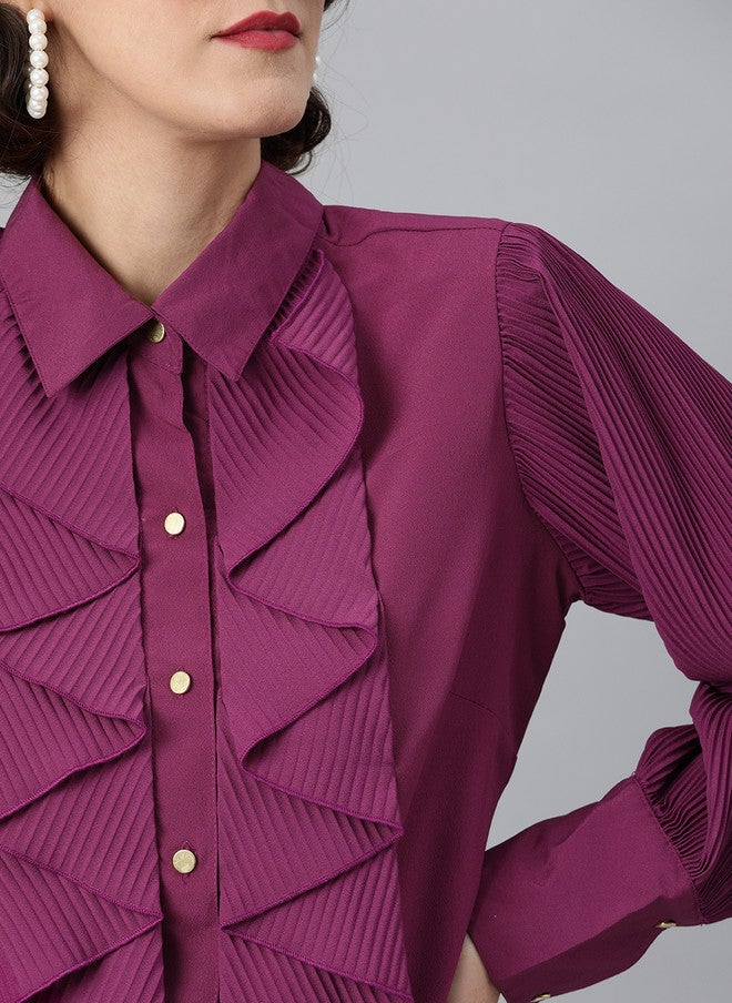 PlusS Purple Casual Shirt for Women - Image 4