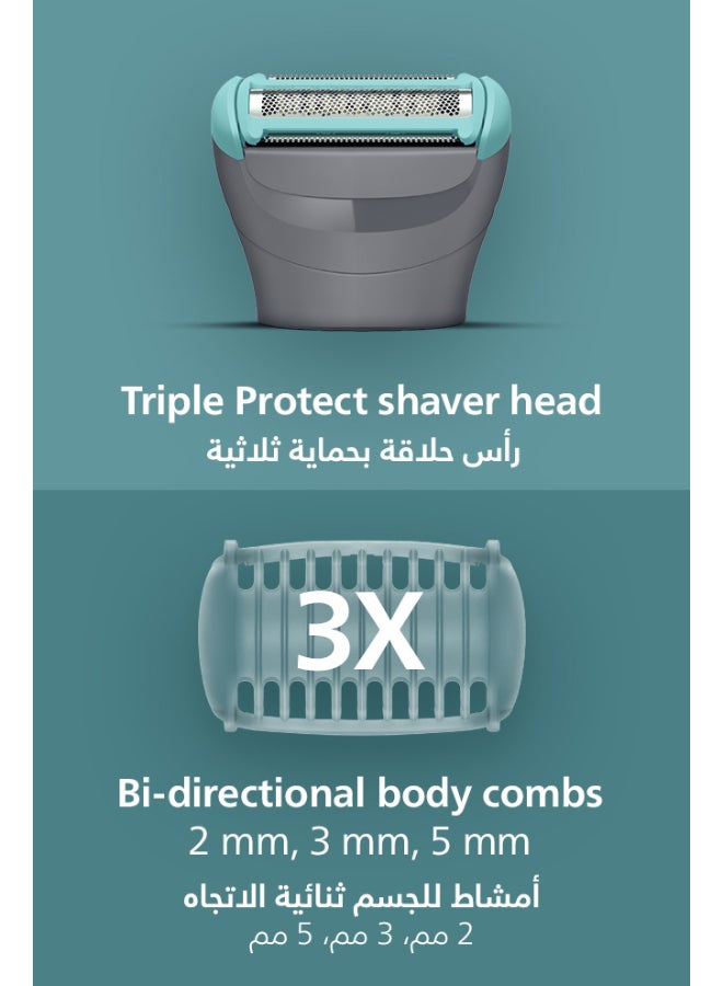 Philips Body Groomer BG3485/15 | Trim & Shave Body Hair & Balls | 100% Showerproof | Skin-Friendly | 2/3/5 mm Combs | 80 min Cordless | Battery Indicator | USB Charging | Easy to Clean Mid Grey - Image 4