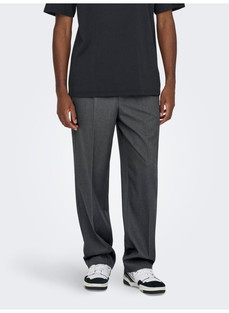 Only & Sons Men's Polyester-Viscose Stretch Trousers - Image 1