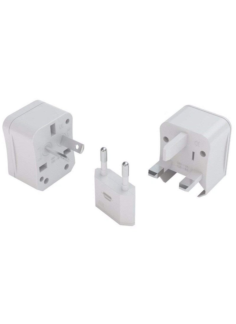 HI PLASST PINS N PLUGS HI PLASST PINS N PLUGS International World Travel Adapter Wall Charger Allinone Universal Plug for US Japan UK Europe Australia Canada with Carry Case White  - Image 3