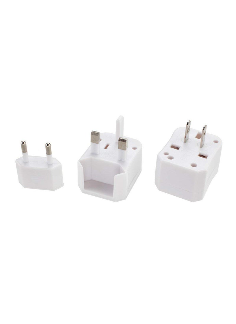 HI PLASST PINS N PLUGS HI PLASST PINS N PLUGS International World Travel Adapter Wall Charger Allinone Universal Plug for US Japan UK Europe Australia Canada with Carry Case White  - Image 5