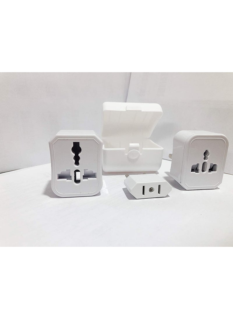 HI PLASST PINS N PLUGS HI PLASST PINS N PLUGS International World Travel Adapter Wall Charger Allinone Universal Plug for US Japan UK Europe Australia Canada with Carry Case White  - Image 4