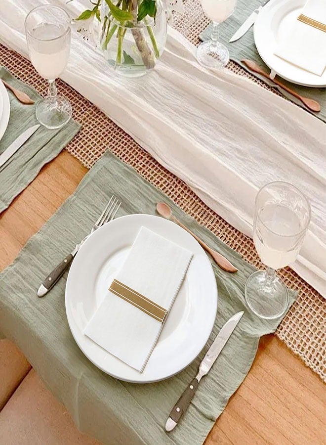 Disposable Cloth Like Napkins, 25 Count Built-in Flatware Pocket, Prefolded for Silverware, White Linen Feel for Wedding Party & Events,16 x 16 inches - Image 5