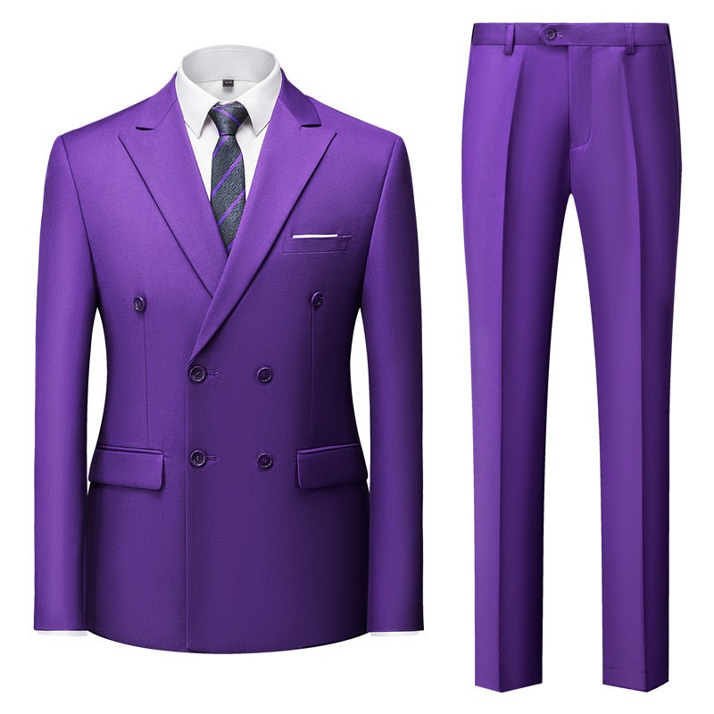 Double-Breasted Dinner Suit Ensemble Light purple 
