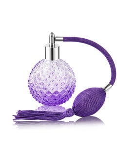 Lamoutor Lamoutor Vintage Perfume Spray Bottle 100ml Vintage Refillable Perfume Bottle with Long Tassel Purple 