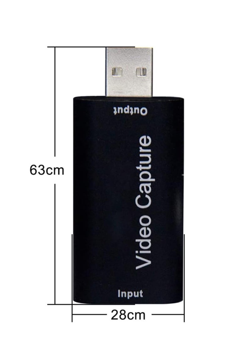 HDMI Video Capture Card USB 2.0 1080P 1920 × 1080 @ 30Hz No Driver Video Recording Card Capture Card HDMI USB Adapter Recording Device USB Game Capture Card for Live Streaming Gaming Video Conference - Image 1