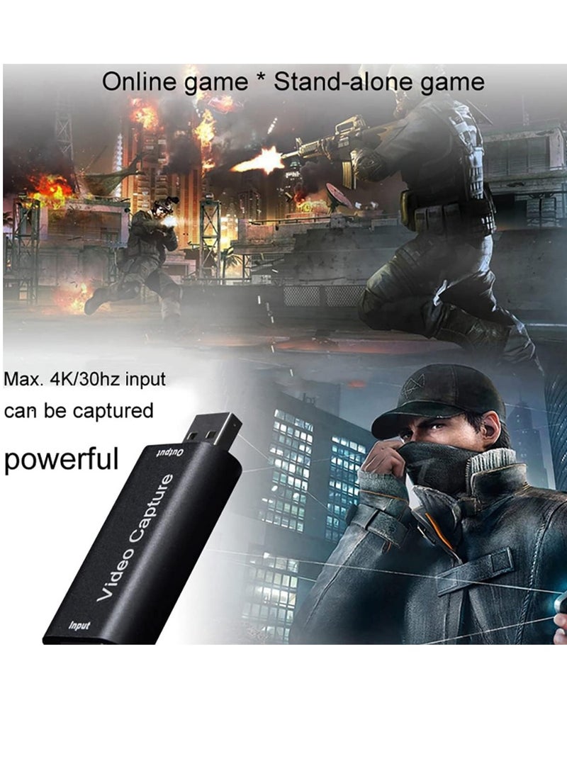 HDMI Video Capture Card USB 2.0 1080P 1920 × 1080 @ 30Hz No Driver Video Recording Card Capture Card HDMI USB Adapter Recording Device USB Game Capture Card for Live Streaming Gaming Video Conference - Image 4