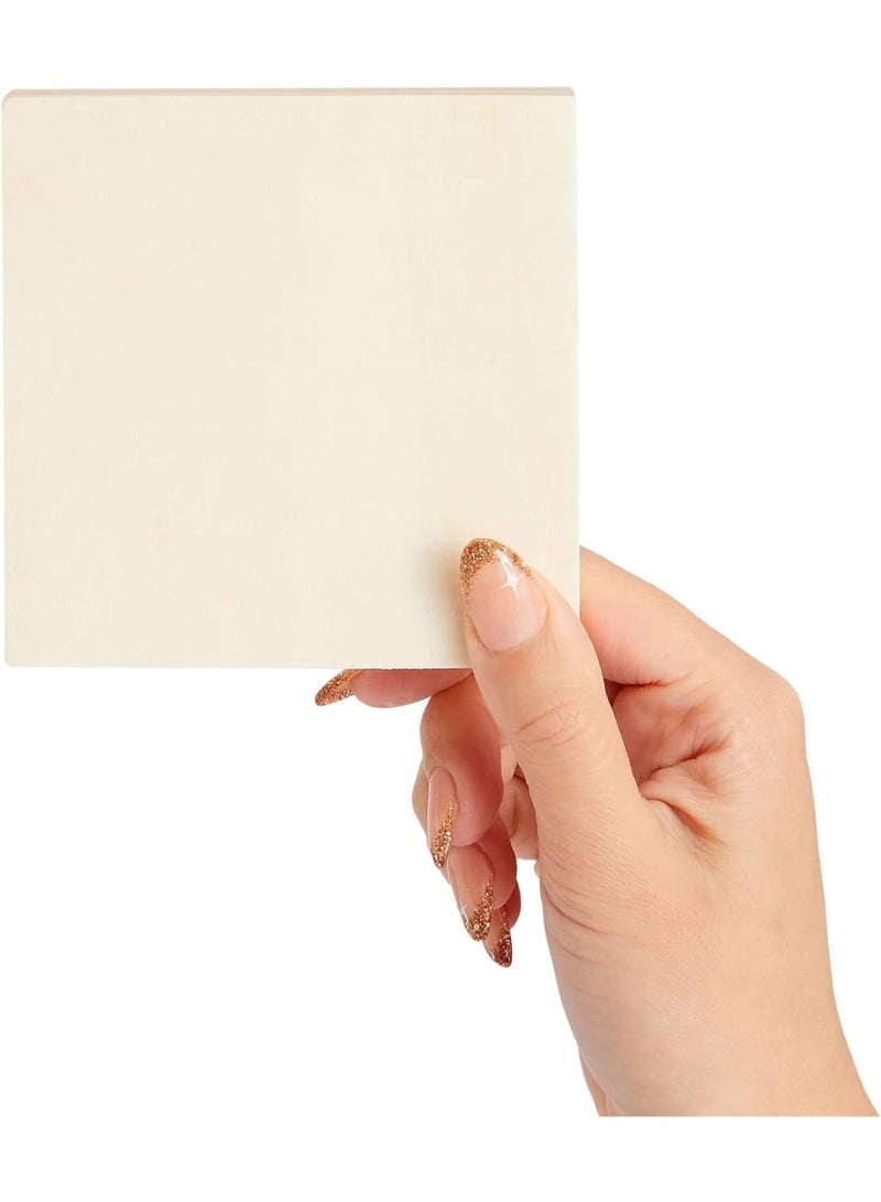 Bright Creations Wood Canvas Boards (6 Pack), 4x4 inches, 0.85 inches Thick, Pinewood Material, Smooth Surface, 6 Pieces - Image 2