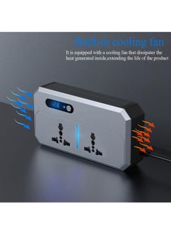 EzzySo 200W Car Power Inverter, DC 12/24V to 220V AC Car Inverter,3 USB 1 Type-C Ports Charger Adapter Car Plug Converter with Switch and Current LED Screen,Suitable for Car, Truck  - Image 5