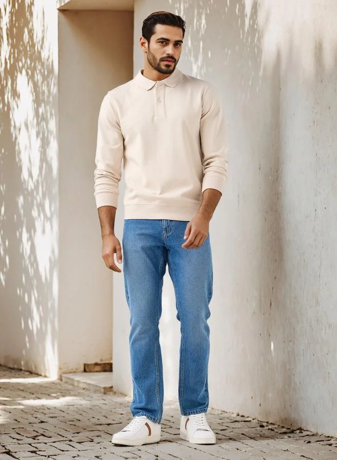 سبلاش فيڤ تيشيرت بولو بقصة عادية من نسيج مترابط