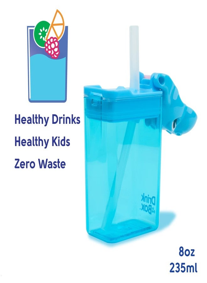 Precidio New Drink in the Box FunTops Eco-Friendly Reusable Drink Container Design, 8oz (Hippo) - Image 2