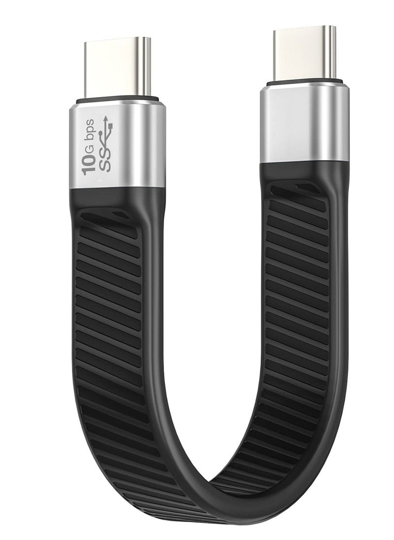 Y&D - USB C to Cable 13.7cm, Short Cable(USB 3.2 Gen 2) Supports 100W Charging / 10Gbps Data Transfer 4K@60Hz Display, for Samsung Galaxy, Compatible with Android(Sliver) - Image 1