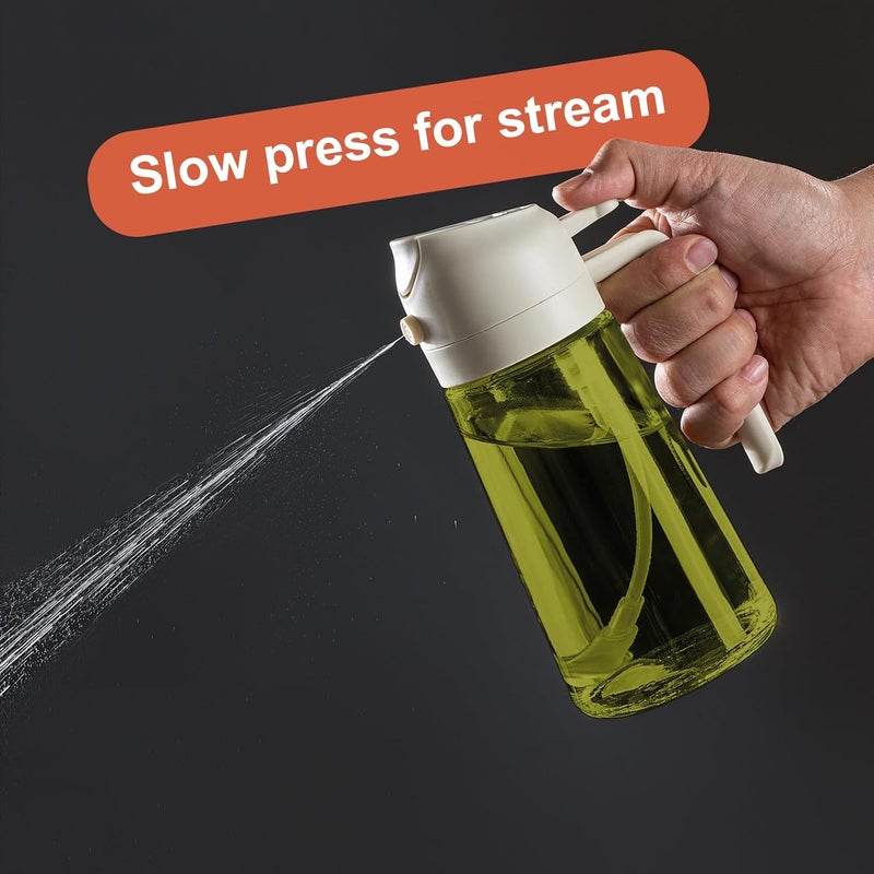 CXINYI - 16oz/470ml Olive Oil Dispenser for Kitchen with Stickers - 2 in 1 Olive Oil Sprayer for Cooking, Air Fryer, and Salad, White (Light-Proof Kitchen Gadget) - Image 5