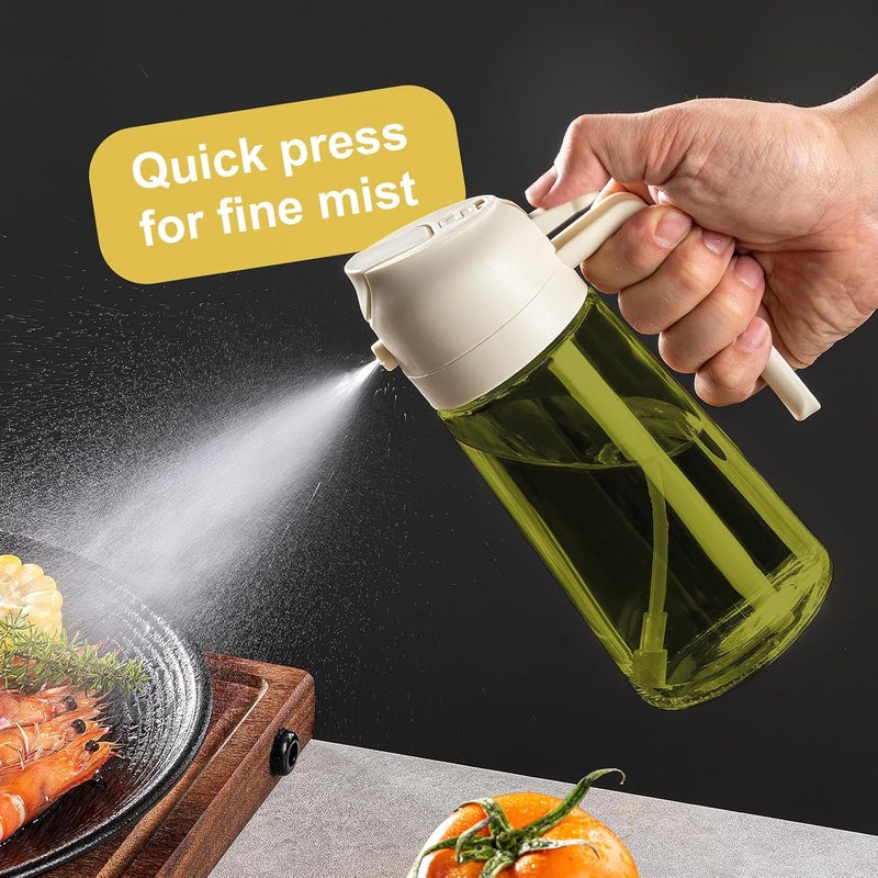 CXINYI - 16oz/470ml Olive Oil Dispenser for Kitchen with Stickers - 2 in 1 Olive Oil Sprayer for Cooking, Air Fryer, and Salad, White (Light-Proof Kitchen Gadget) - Image 4