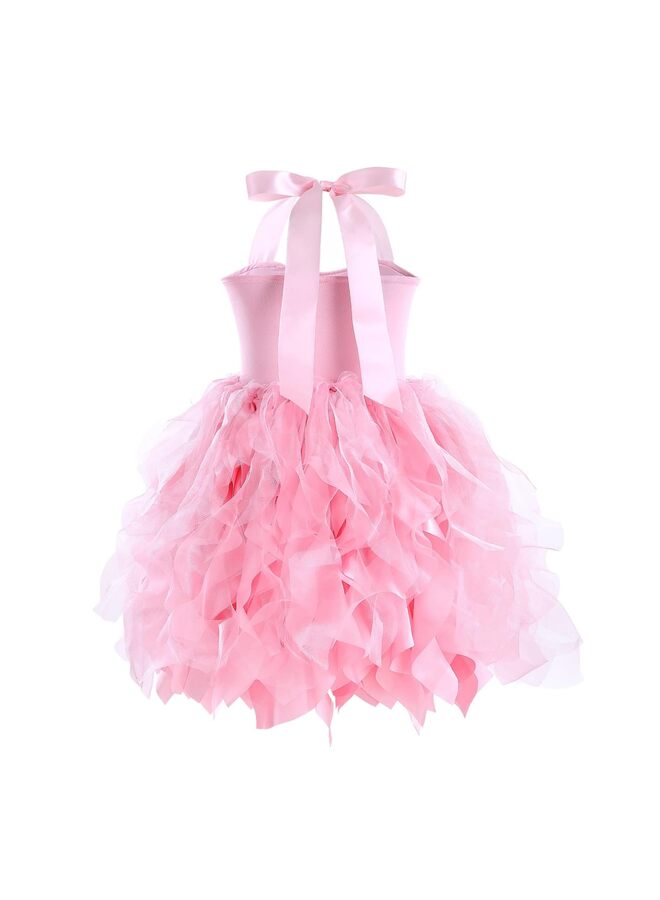 Tutu Dress for Girls Sparkly Sequin Tulle Princess Birthday Party Prom Outfit Toddler Girls Sneaker Ball Gown Dress (Pink, 110) - Image 2
