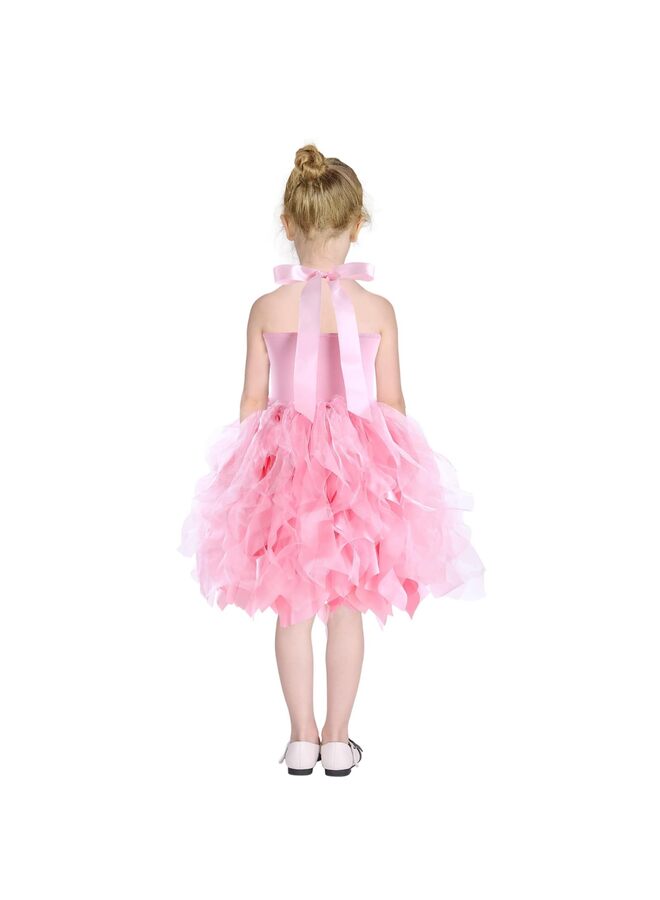 Tutu Dress for Girls Sparkly Sequin Tulle Princess Birthday Party Prom Outfit Toddler Girls Sneaker Ball Gown Dress (Pink, 110) - Image 4