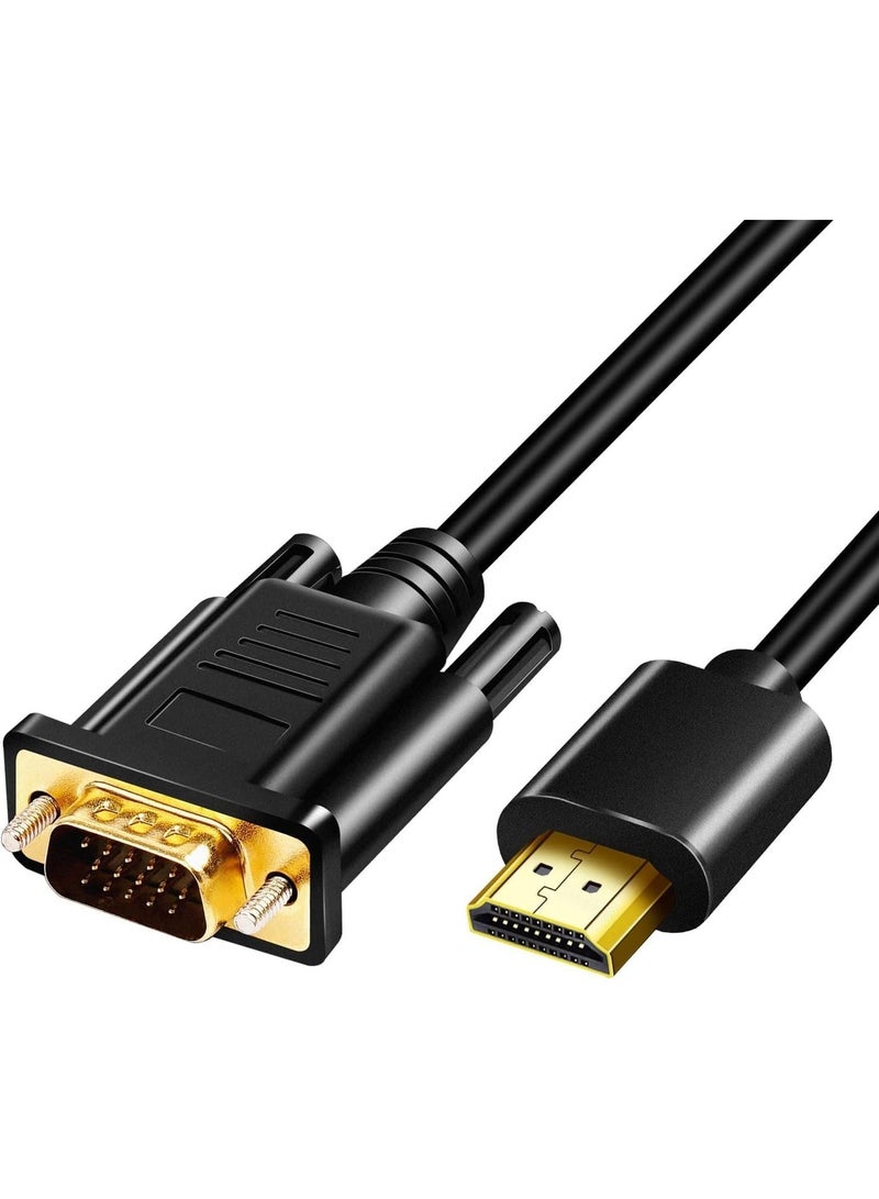 Salab HDMI to VGA Cable 1.8M- 1080P HDMI Male to VGA Male Video Converter Cable Laptop to Monitor & Projector Cable PC, HDTV, DVD Compatible Windows Supported 1pc - Image 1