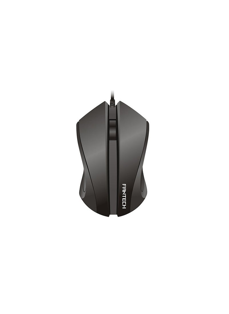 FANTECH T533 Premium Office Mouse, Black Gaming Mouse for PC and Laptop, Wired Mouse with Optical Sensor and USB Interface, Smooth, Responsive 1200 DPI, Easy Scrolling