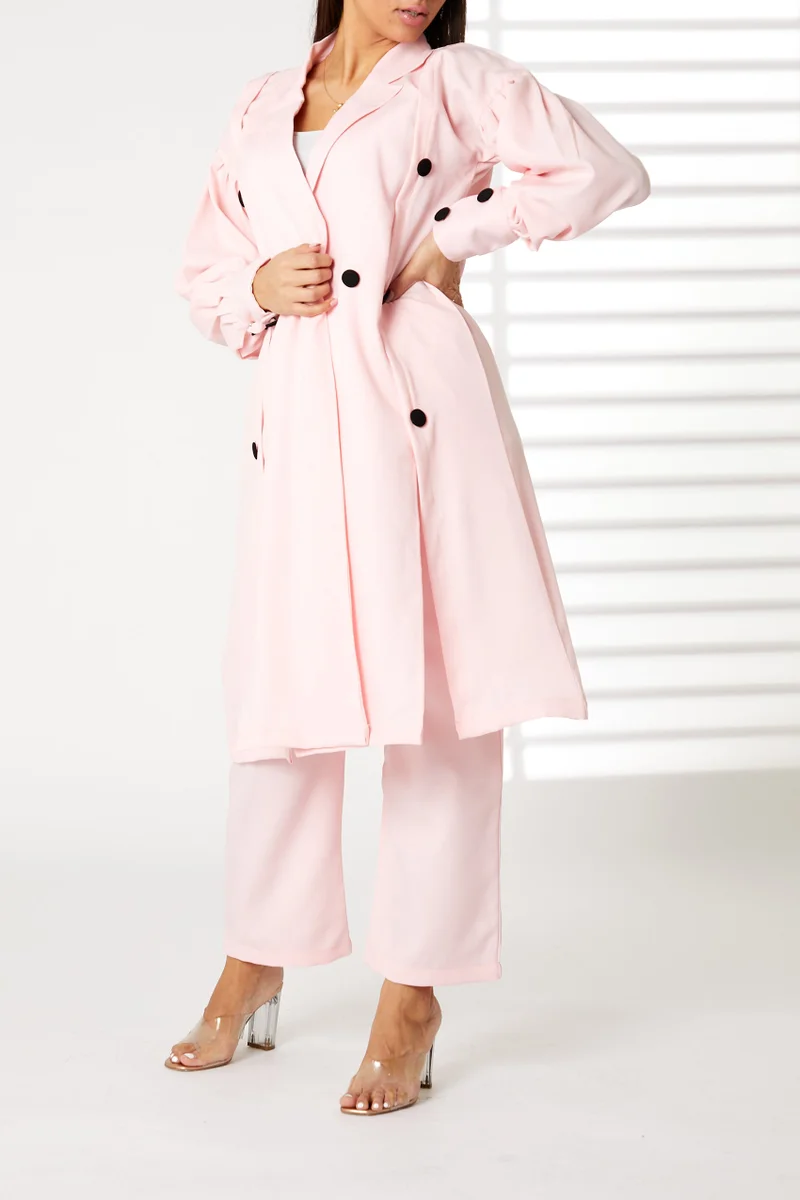 Moistreet Barbie Crepe Trench Coat Set