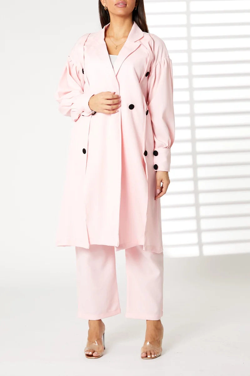 Moistreet Barbie Crepe Trench Coat Set