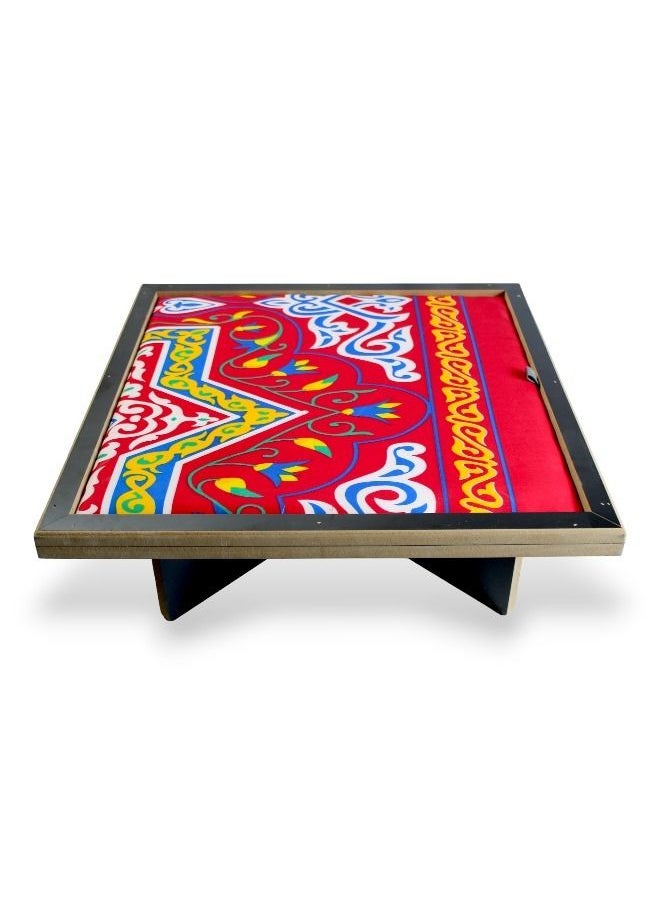 ماركة غير محددة - طاولة أرضية خشبية لجميع ألعاب الورق جاكارو ودومينو - مقاس 75 × 75 × 17 سم مناسبة - Image 1