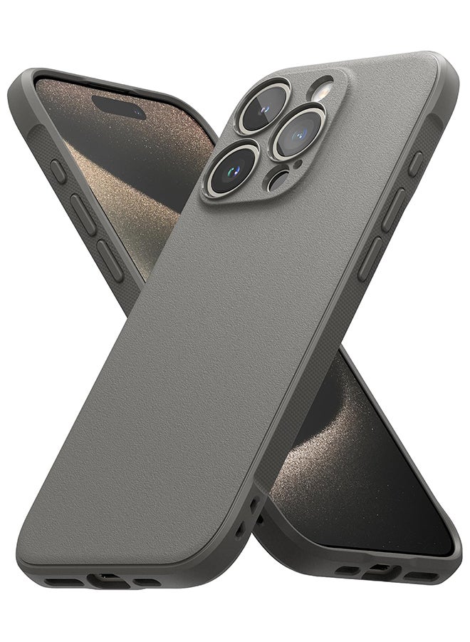 Ringke Onyx Case For iPhone 15 Pro Max Enhanced Grip Tough Flexible TPU Shockproof Rugged TPU Bumper Drop Protection Phone Cover Gray - Image 1