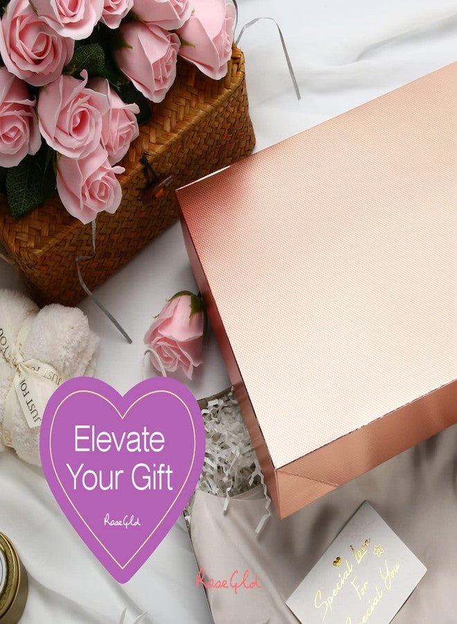 ROSEGLD 12 Large Gift Boxes with Lids 14.5x9.5x2 Inches, Rose Gold Gift Wrap Boxes (Glossy Rose Gold with Grain Texture for Clothes, Apparel - Image 3