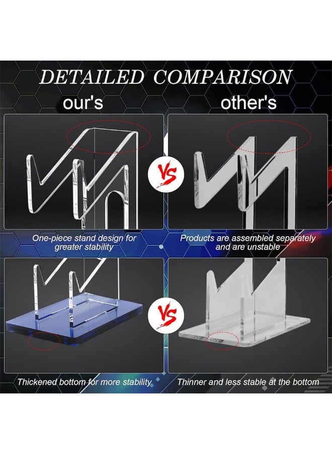 JZS Game Controller Holder 2 Tiers,Controller Stand Headphone Holder,Acrylic Clear Controller Display Stand Compatible with Nintendo Switch Xbox PS5 PS4,Desk Mounts for Controller,Blue Base - Image 4
