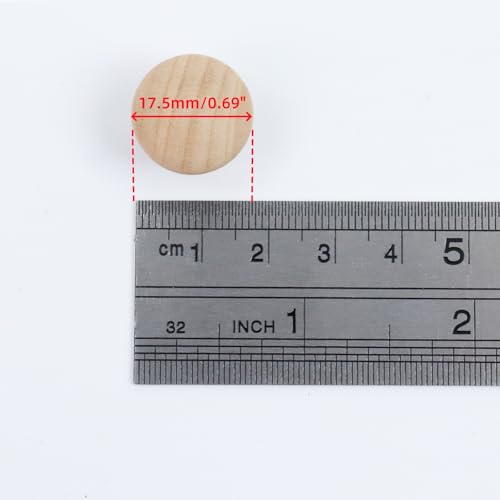 Oedema Wood Unfinished Cabinet Knobs Mini Wooden Drawer Handle Furniture Door Pull Knobs 0.69"×0.55", 20PCS with Screws - Image 3