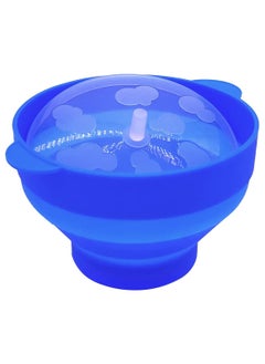 SYOSI Microwaveable Silicone Popcorn Popper, BPA Free Microwave Popcorn Popper, Collapsible Microwave Popcorn Maker Bowl for Home, Party, Watch Movie, Dishwasher Safe-Bule(15*12.7*8.5 cm)  - Image 1