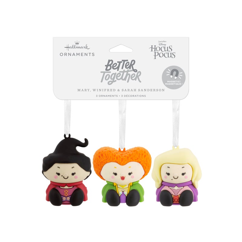 Hallmark Better Together Disney Hocus Pocus Mary  Winifred and Sarah Sanderson Magnetic Ornaments  Set of 3 - Image 3